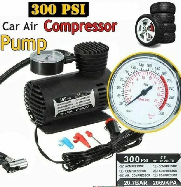 Compresor Aire Mini 12v 300 Psi Portátil Neumáticos