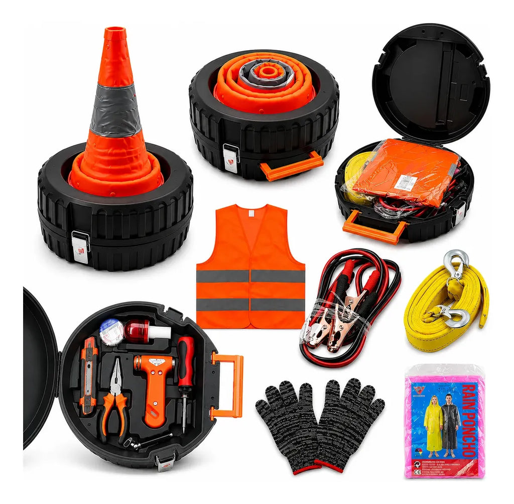 Kit Carretera Carro Cono Led Cable Remolque Emergencia
