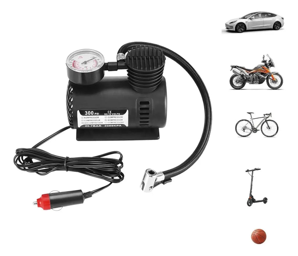Compresor Aire Mini 12v 300 Psi Portátil Neumáticos