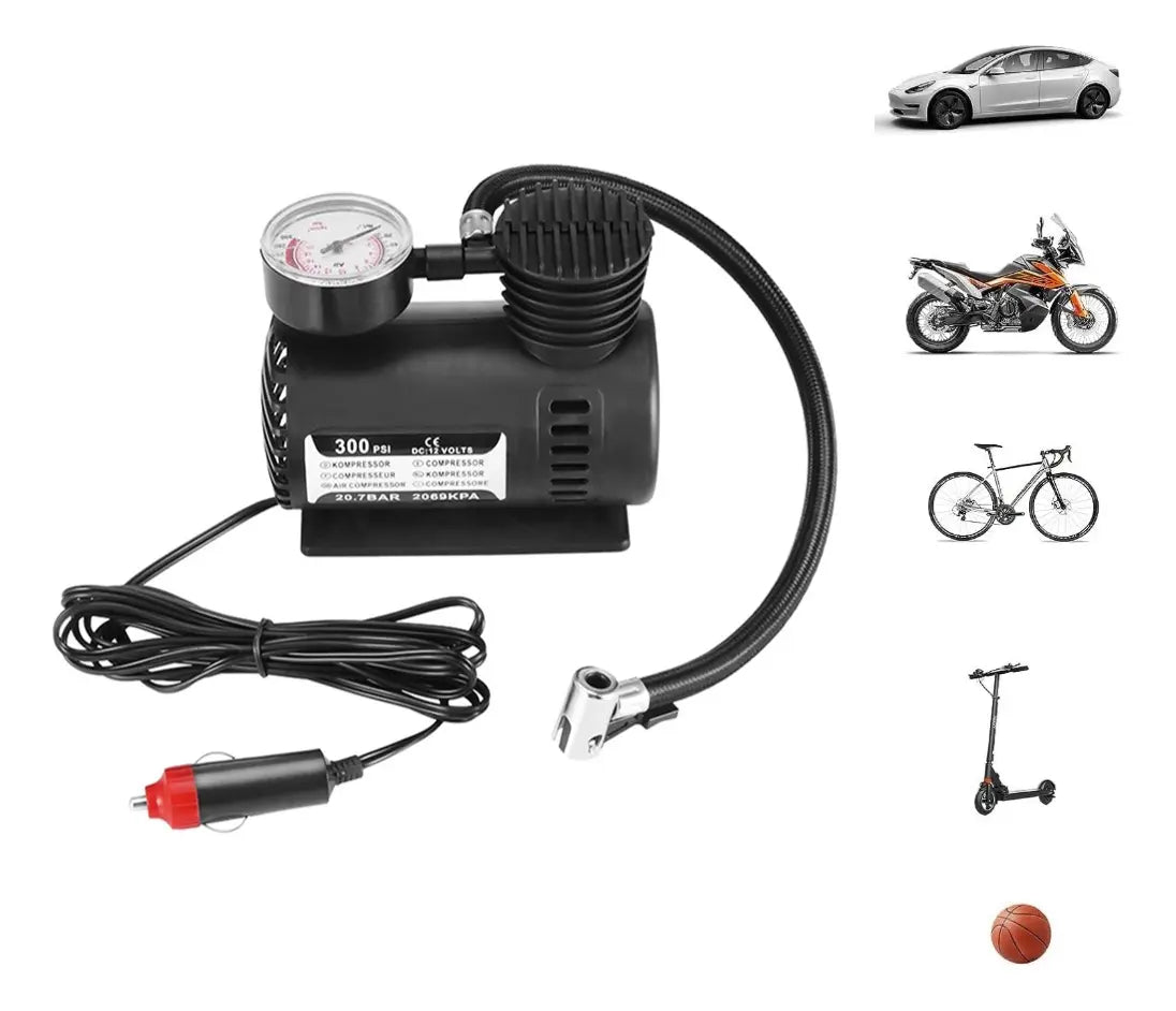 Compresor Aire Mini 12v 300 Psi Portátil Neumáticos