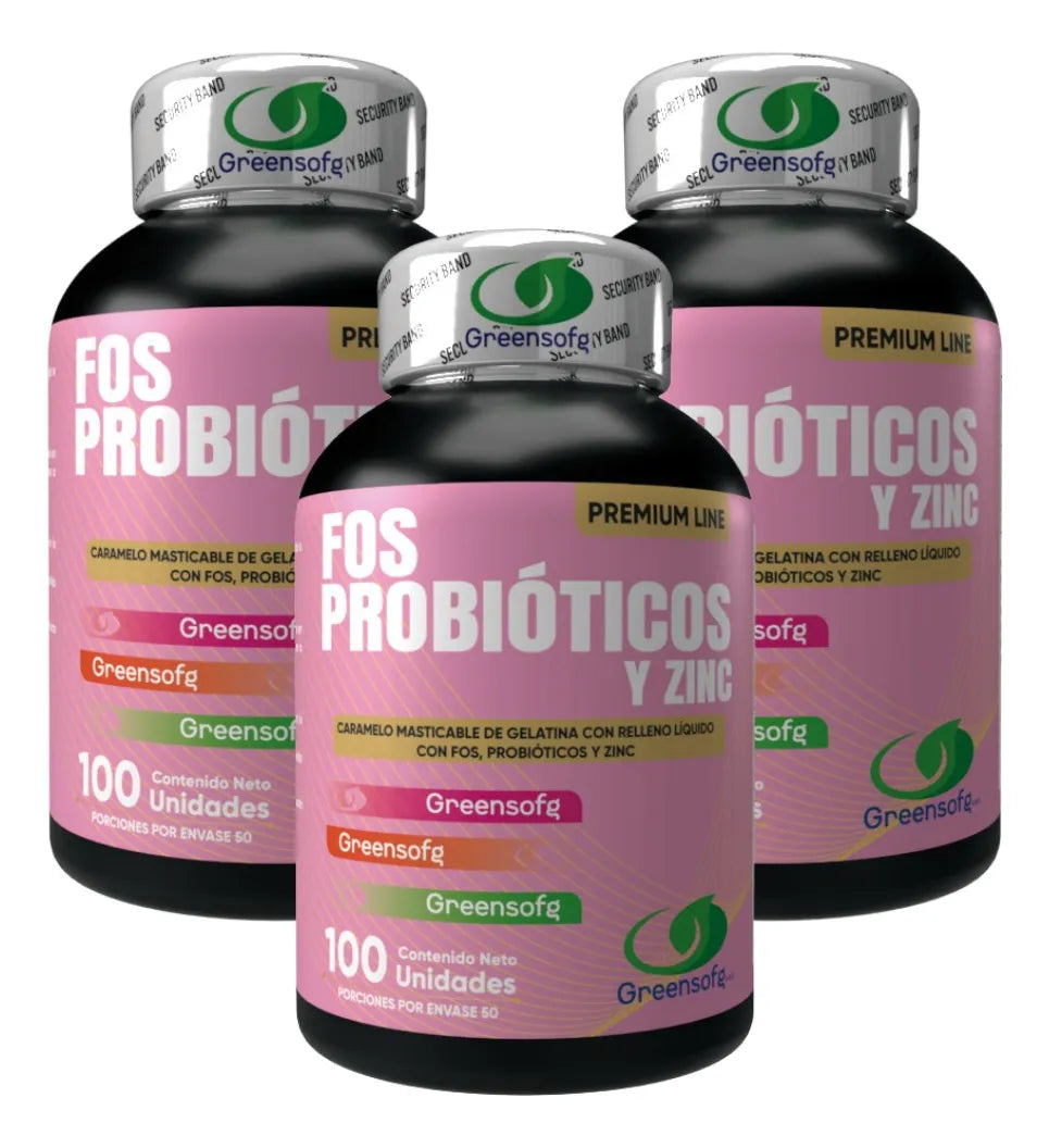 Fos Probióticos Y Zinc De Mayor Absorción Flora Intestinal Fuerte X 3 Unidades