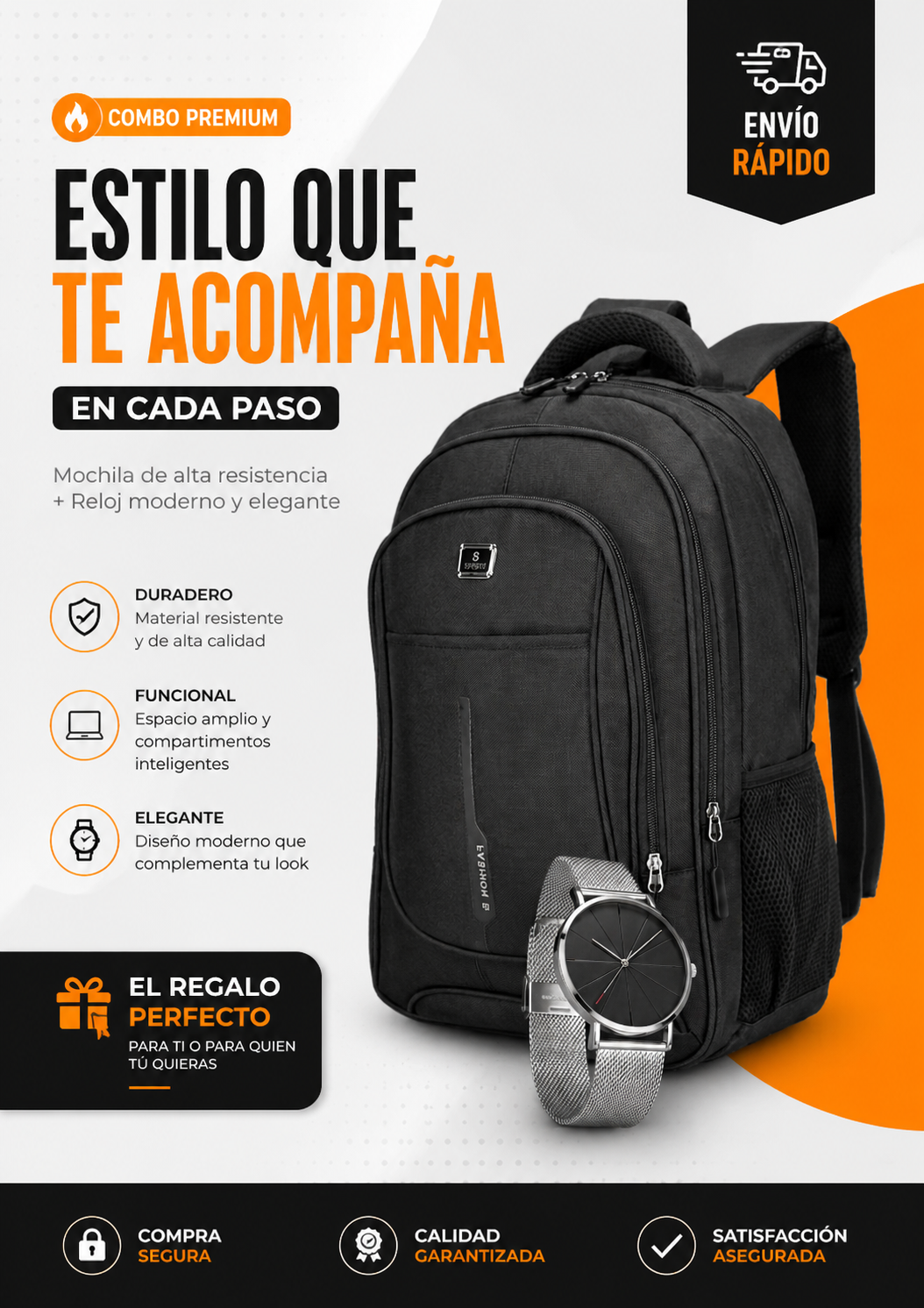 Pack 2en1 Mochila Reloj